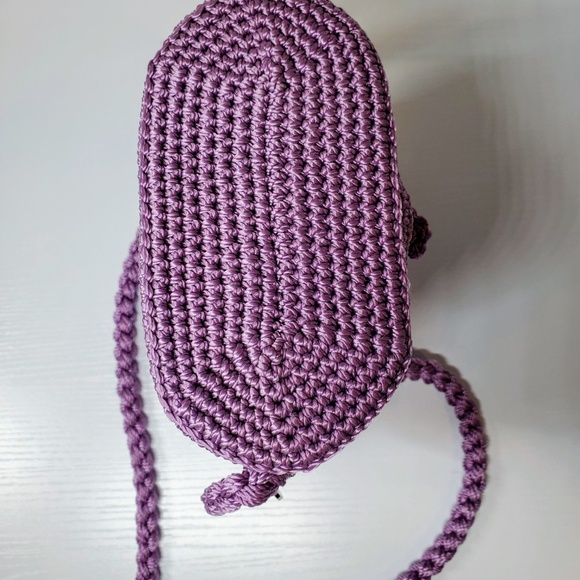 The Sak Essential Crochet Phone Crossbody in Heather - Picture 6 of 9